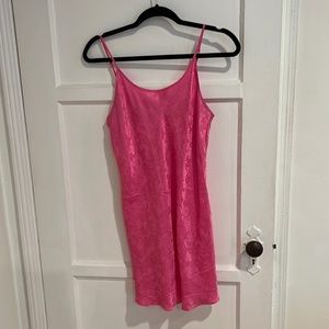 pink silk oscar de la renta vintage slip dress